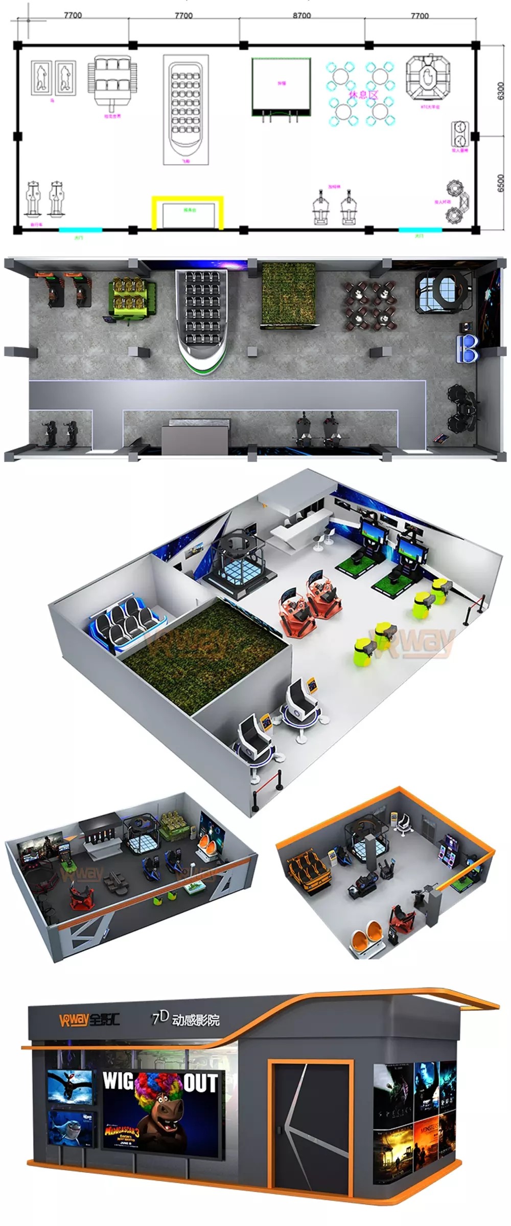 3 Dof Motion Simulator Car Racing Game Machine 9d Vr Electric 3 Screens