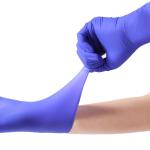Blue Nitrile Gloves No Powder 3mm Thickness EN455-1 Certificates CE Nitrile