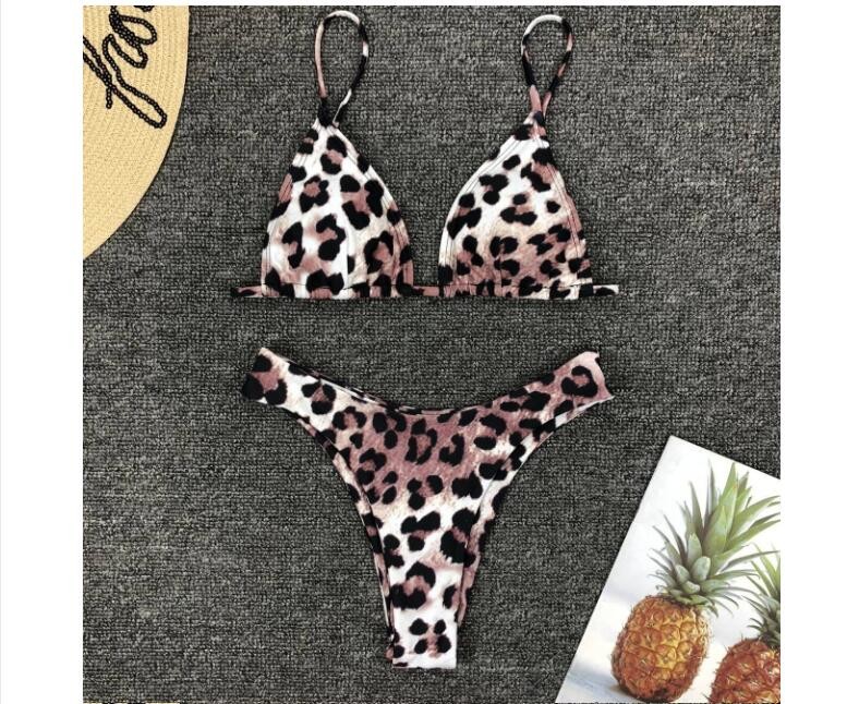 Womail Alluring Biquini Leopard Printed Bikini Push-Up Padded Swimwear Women's