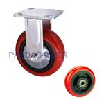 Korean Style 6 Inch Polyurethane Casters , Heavy Duty Fixed Castors