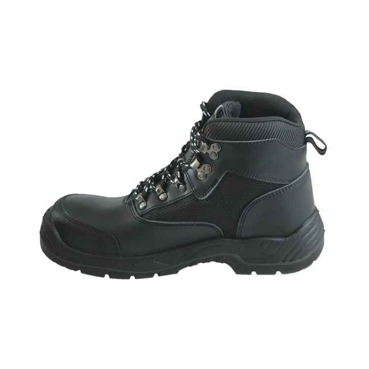 CE Black Metal Eyelets Anti Slip Customized For Your Requirements SJ Safety Boots Mid Cut Work Shoes