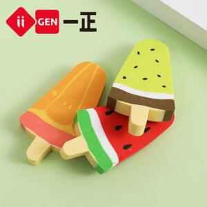 Quality School Stationery Fruit Popsicle Shape Eraser Cute Rubber for Students Using wholesale