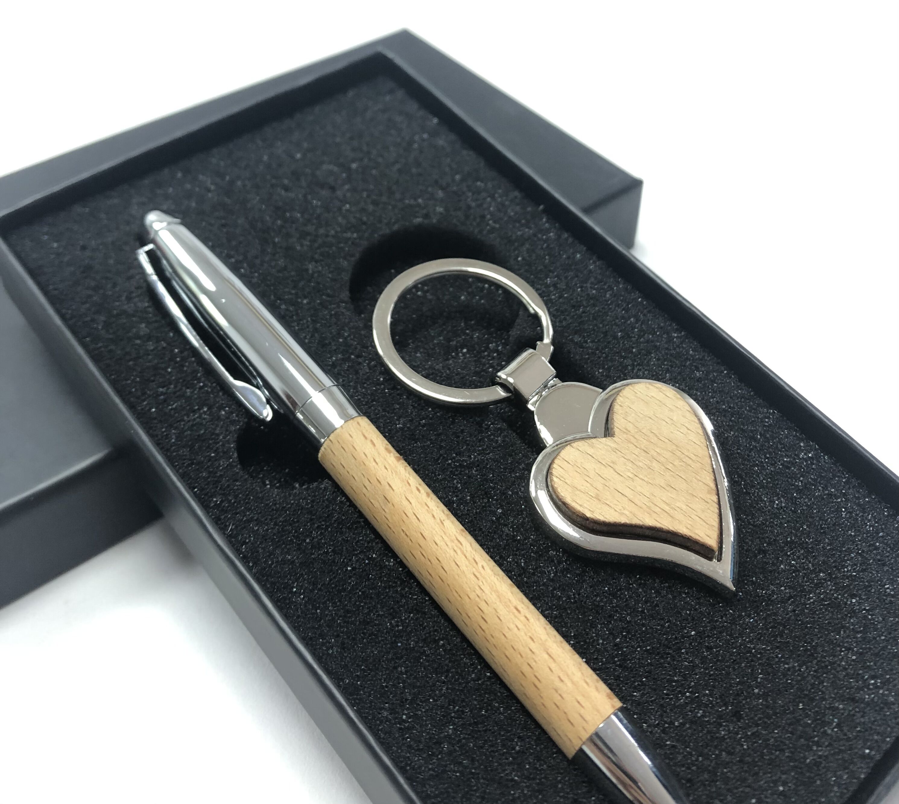 Printed Promotional Business Gifts Exclusive Keychain And Pen Stationery Gift Set