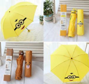 Quality Adorable Kids Folding Umbrella With Cartoon Rubber Handle wholesale