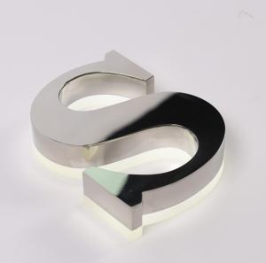 Quality 3D stainless steel led logo sign backlit letter channel letter wholesale