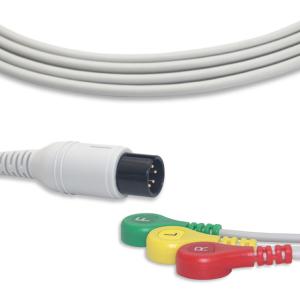 Quality 3 Lead IEC Fixed Snap ECG Patient Cable Compatible Straight Connector wholesale
