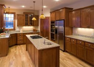 Quality Solid Wood Contemporary Kitchen Cabinets Paint Finish Luxury Furniture wholesale