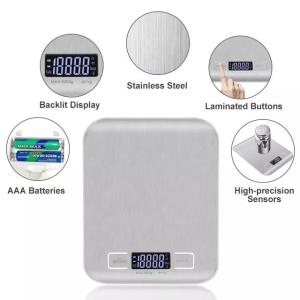 Quality Stainless Steel Electronic Kitchen Scale 5Kg 11Lb Slim Food Digital Scale wholesale