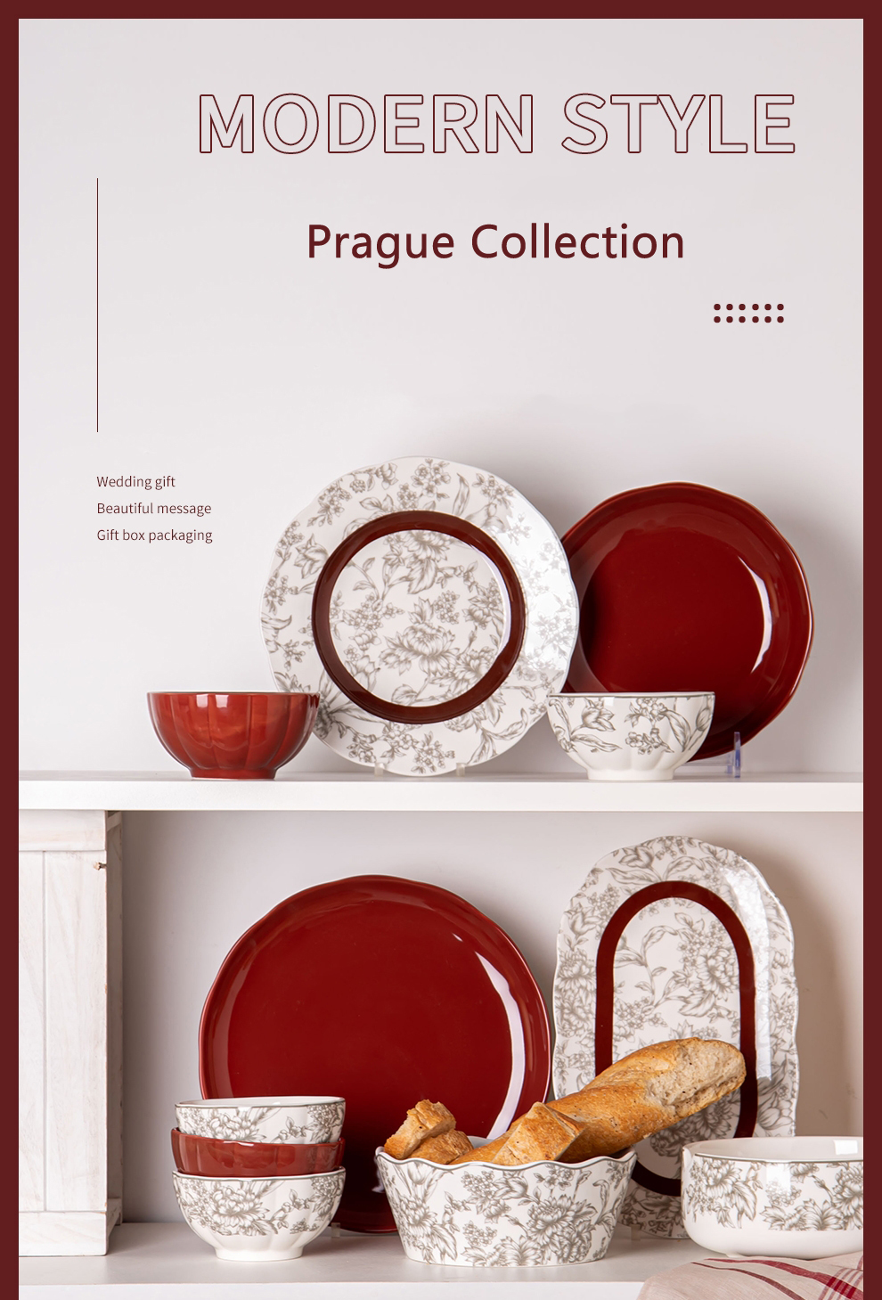 Ceramic Dinnerware Sets Traditional Chinese Year Decorations Spring Festival Gift Set