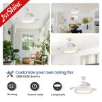 230V AC Motor 1stshine 42" Invertible Retractable Blades Ceiling Fan for Home