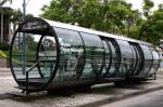 Tempered Glass Wall Panels , Bent Tempered Glass For Public Bus Stop