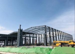 Quality Industrial Prefab Metal Workshop Building With Mmbrane Fabric / Heat Treated Frame wholesale