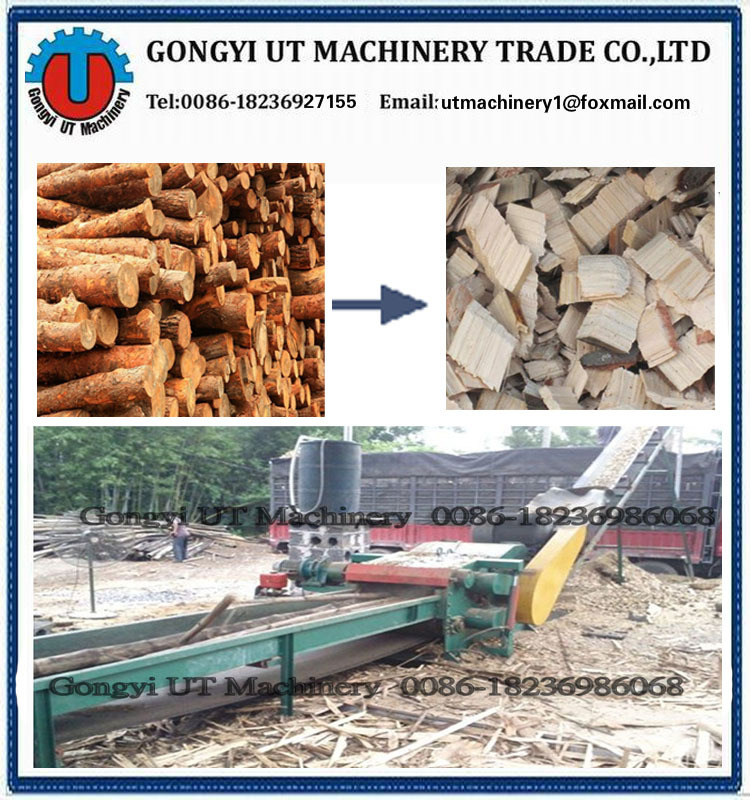 Forestry Machinery Mobile Wood Chipper Shredder Machine for Producing 3-5cm Wood Chips