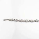 Sterling Silver Pave Clear CZ Diamonds Heart Tennis Bracelet (B03)