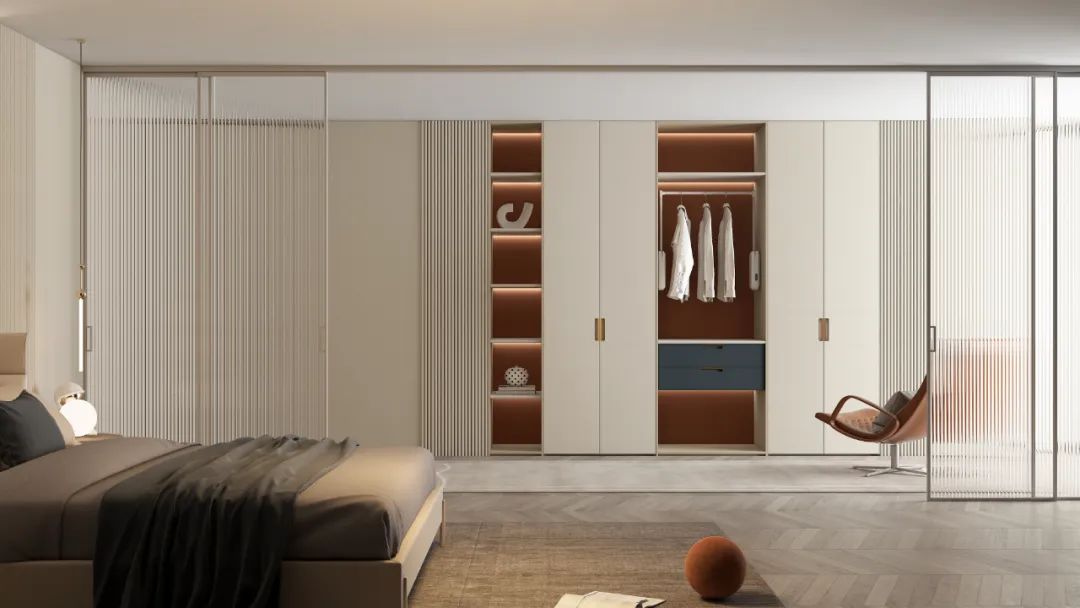 Modern Wardrobe Light Luxury Room Cabinet Wooden Combination for Household Organization