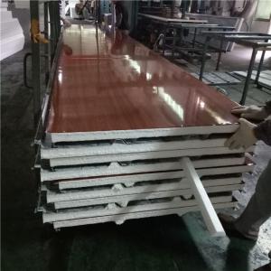 Quality 10kg EPS roof panel 1050-50-0.426mm sandstone steel sheet up and wood grain down wholesale