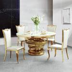 Modern Round Dia 160x77cm SS Dining Tables Fixed white MDF Top