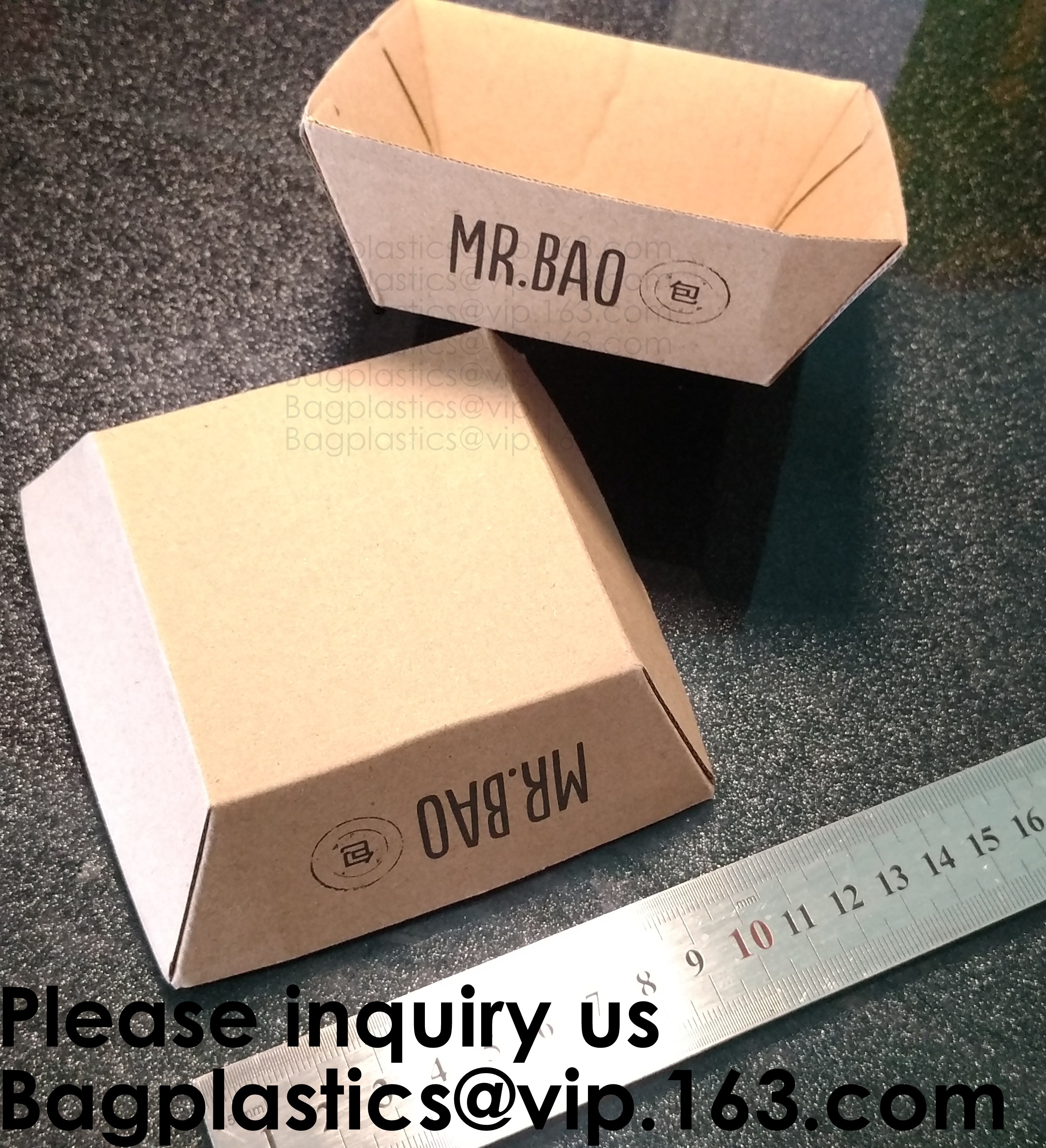 Kraft Paper Burger Box Corrugated Hamburg Box,Burger French Fries Packaging Hotdog Kraft Box,Cardboard Paper Double pac