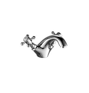 Quality Double Handle Basin Mixer Faucet Brushed Bathroom Basin Mixer Taps wholesale