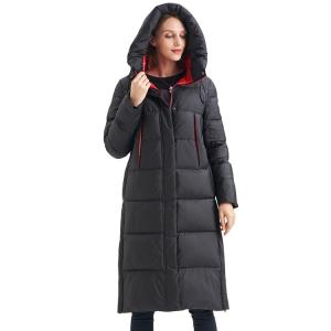 Quality FODARLLOY Ladies Warm Hooded Cotton-Padded Clothes Women Slim Long Down Winter Jackets Women Water Repellent Puffer Coats wholesale