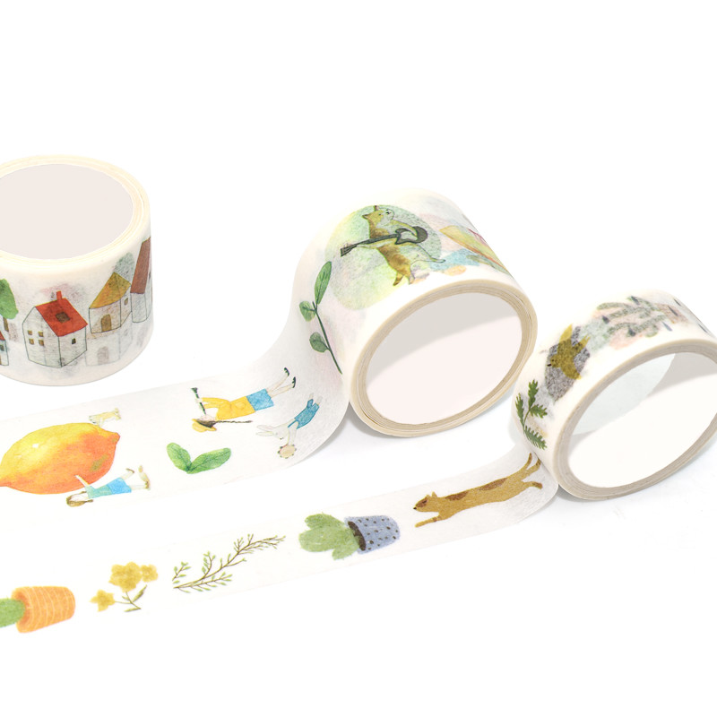 Decorative Rainbow Candy Color Japanese Sticky Paper Masking Tape Washi Tape