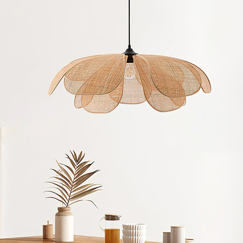 Creative Rattan Flower Pendant Light Designer Handmade Lustre Living Room Dining Room Lighting(WH-WP-71)