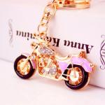 motorcycle Rhinestone Key Chain 6cm x 6cm Luxury Crystal Pendant