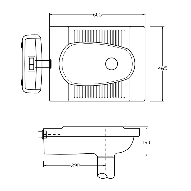 Front Outlet Ceramic Squat Pan Without Trapway Portable Floor Squat Toilet