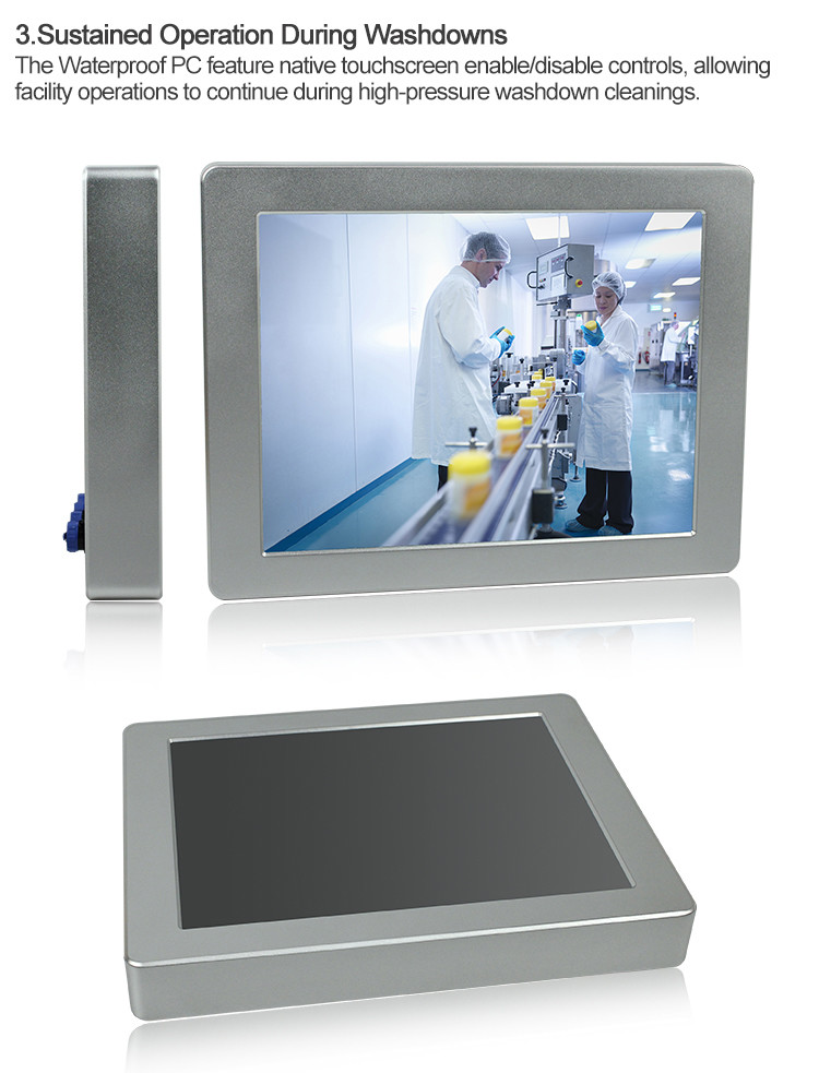 I5 6200 10 Inch Waterproof Touch Screen PC LAN USB RS232 Port Optional