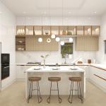 Lacquer Surface Treatment Wooden Cabinets for Customized Veneer Color Kitchen