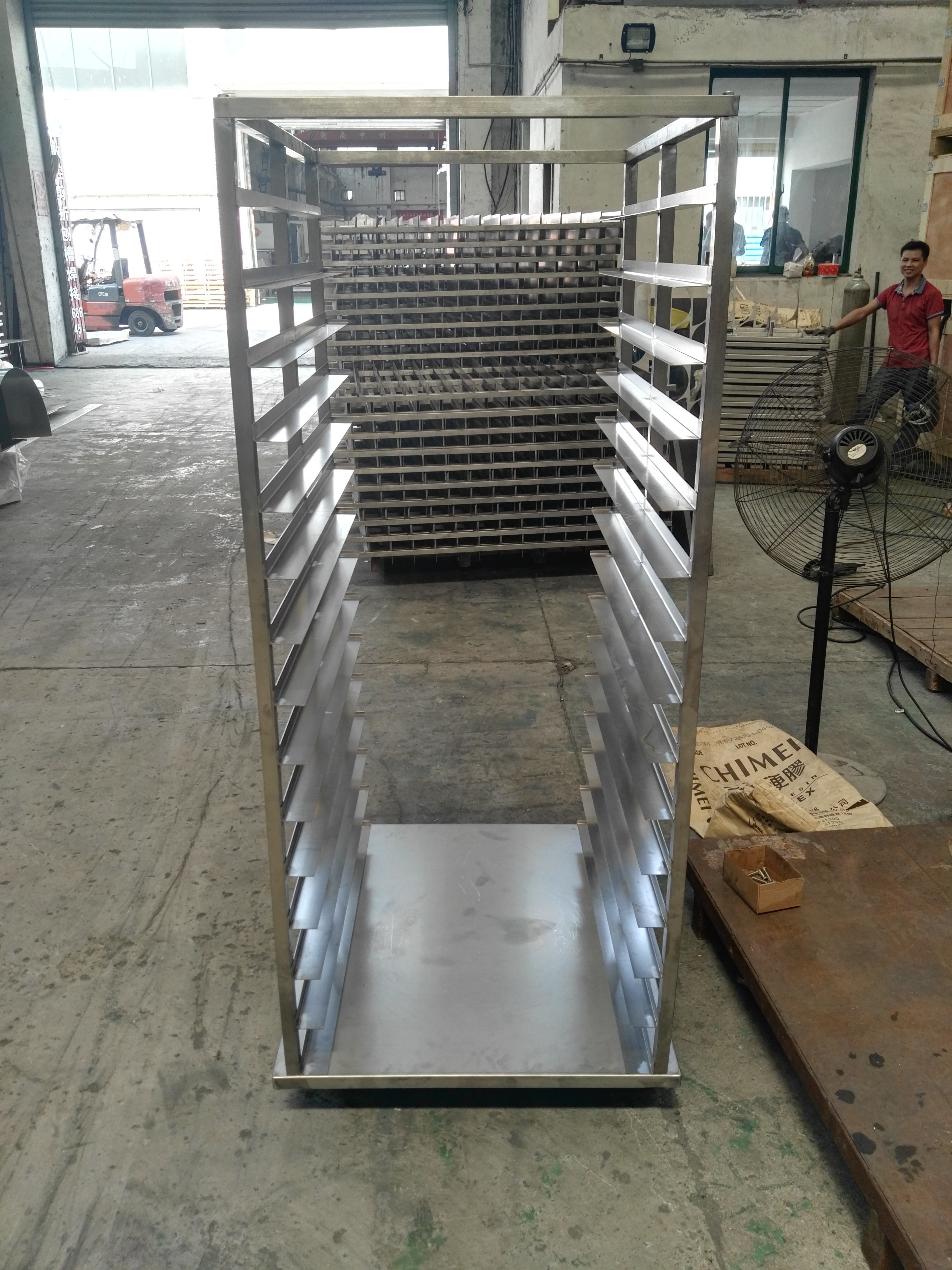 RK Bakeware China Foodservice NSF 15 Tiers Revent Oven Stainless Steel Baking Tray Trolley
