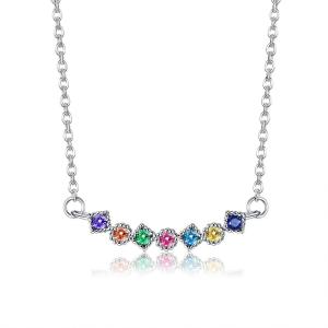 Quality 45.5cm 0.07oz Sterling Silver Necklace Chains 5A Cubic Zirconia Mens Necklace wholesale