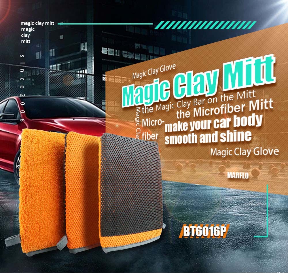 Effective Cleaning Orange Car Clay Mitt For Car Washing And Detailing S M L XL Size