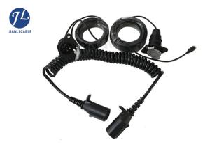 Quality PU Jacket 7 Pin Coiled Power Cable , Truck Trailer Extension Cable With Plastic Plug wholesale