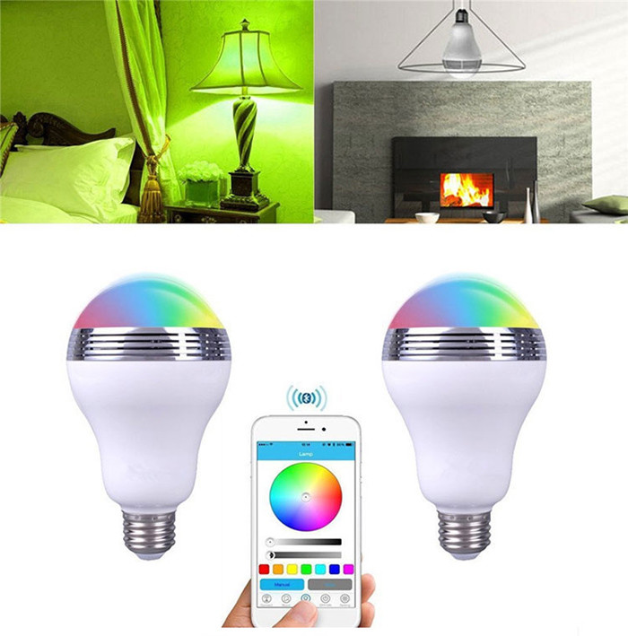 Wireless Color Changing LED Lamp Speaker D80*H135 Mm With Remote Controller