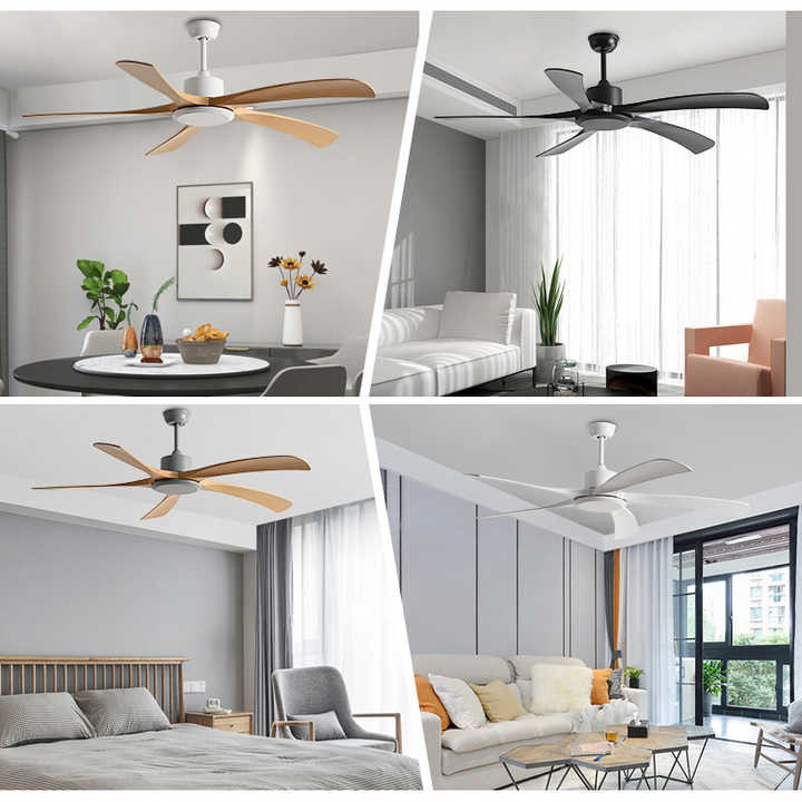Easy Installation Pure Copper Motor Decorative 60 Inch DC ABS Blade Remote Control Modern Ceiling Fan Lighting