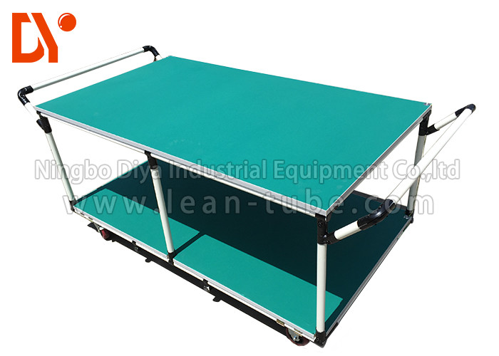 Aluminium Profile Tote Cart Yellow / Green Color Customer Size For Workshop
