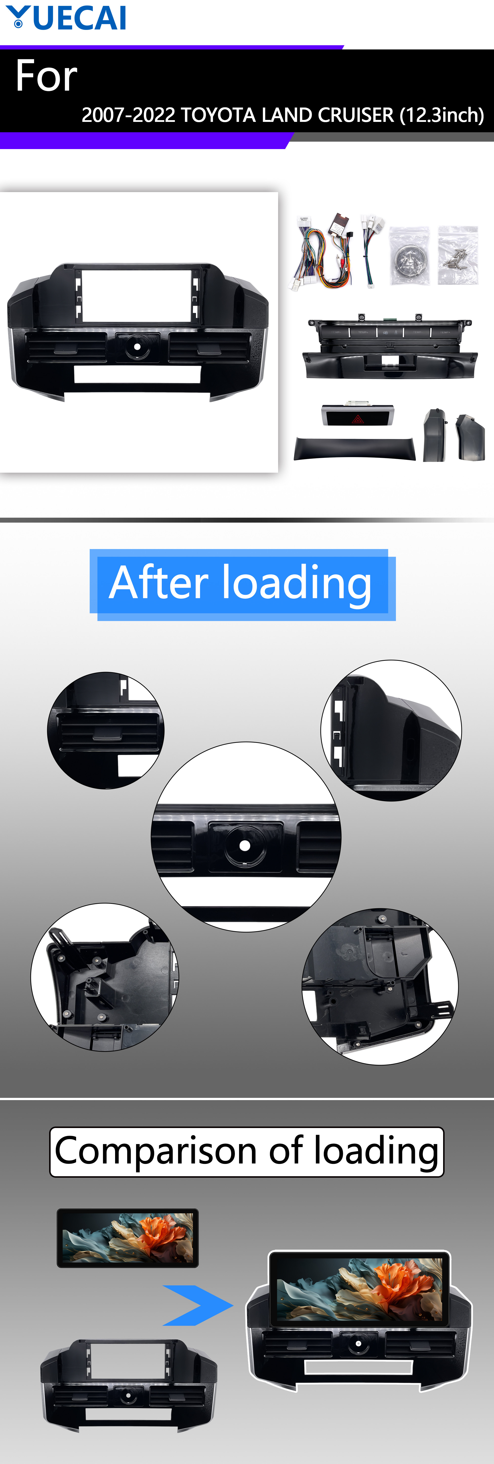12.3 Inch Android Head Unit For Toyota LAND CRUISER Built In GPS Navigation System
