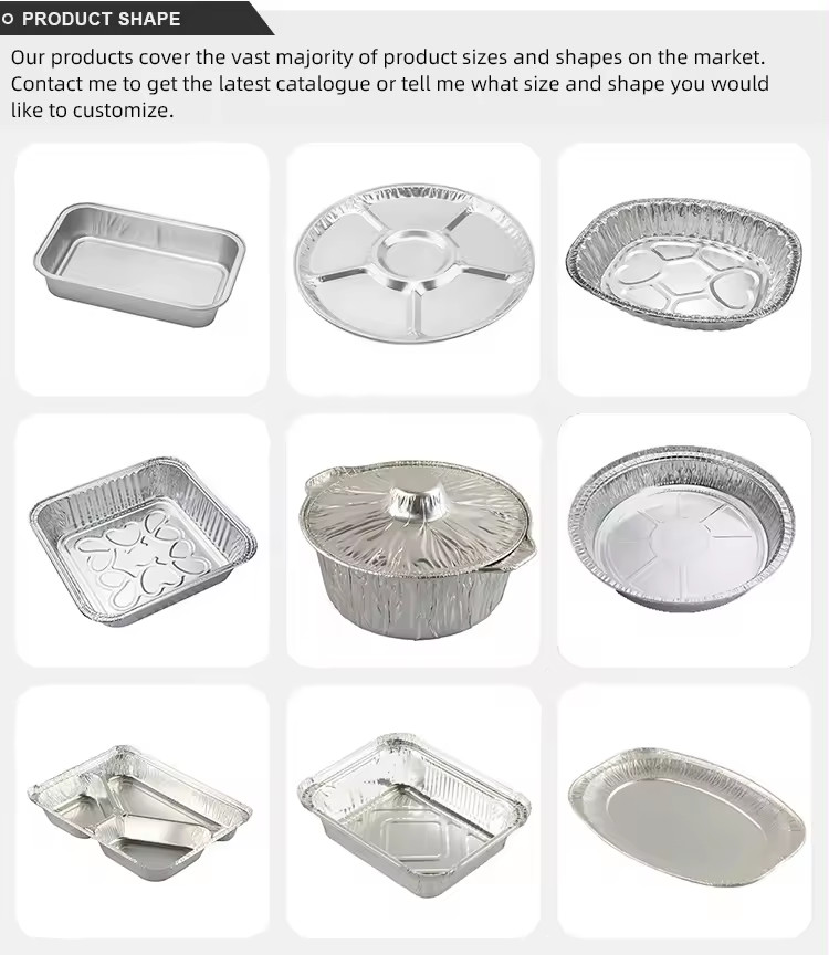 Aluminum Disposable Tray Aluminum Foil Plate Oblong Round Square Shape