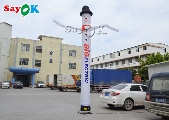 Blow Up Air Dancers White Inflatable Air Dancer With Log Print 4m/5M/6m High With Light For Advertising