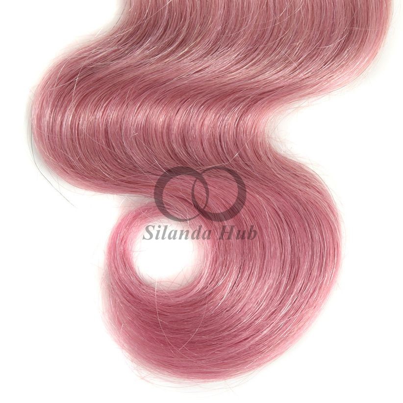 Pink Body Wave Remy Human Hair Bundles Sew In Weave Bundles Brazilian Bundle Deals