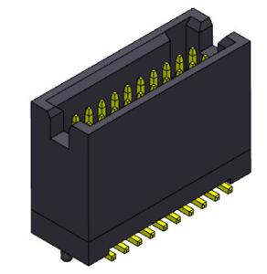 China Dual Row 1.27 Mm Box Header SMT Type With Pegs 300V AC/DC on sale