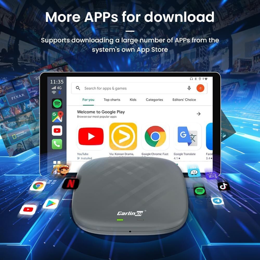 Wired to Wireless Adapter Carplay To Multi Media Tbox S Model 4G + 64G Carplay Ai Box Android 13 System Car Play TV Box 1080p