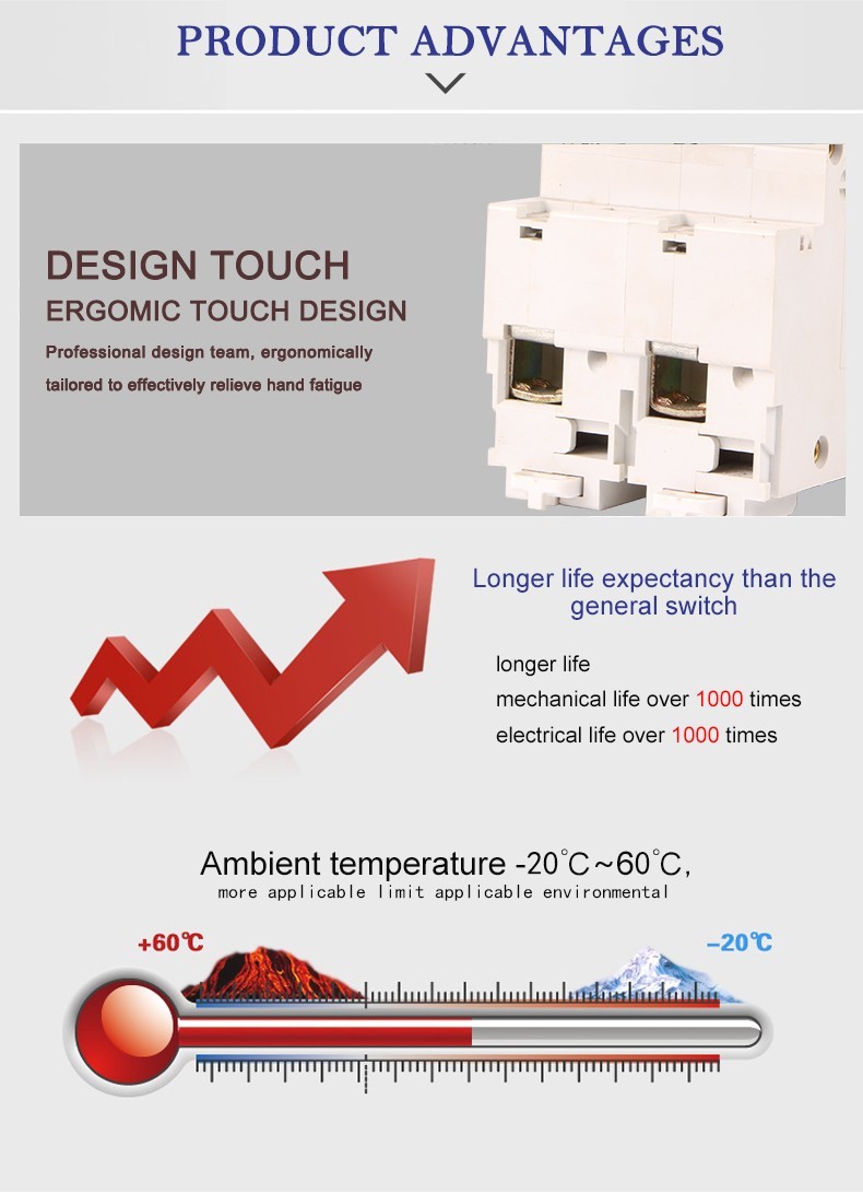 NBSe DZ47-100 Series Micro Circuit Breaker , Single Pole Mcb , Type D