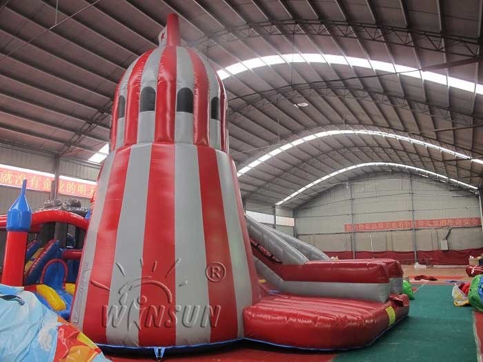 Helter Skelter Inflatable Water Slide With Air Blower And Repair Kits