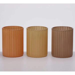 Quality CE Round Lead Free Glass Jar Candle Holders For Home Decoration Laser Etching wholesale