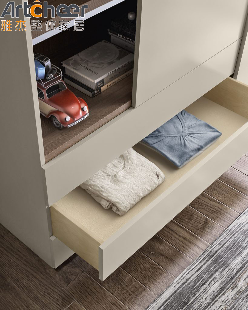 Melamine Finish Plywood Carcase Italian Minimalist Style Sliding Closet Doors for Bedroom