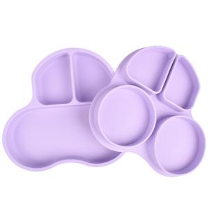 Quality Non Toxic Silicone Childrens Plates Lead Free Suction Divided Plate wholesale