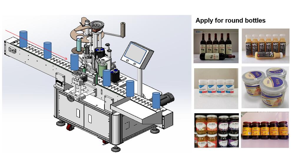 High Accuracy Labeling Machine For Automatic Food Packaging Of Plastic Glass Jam Jar