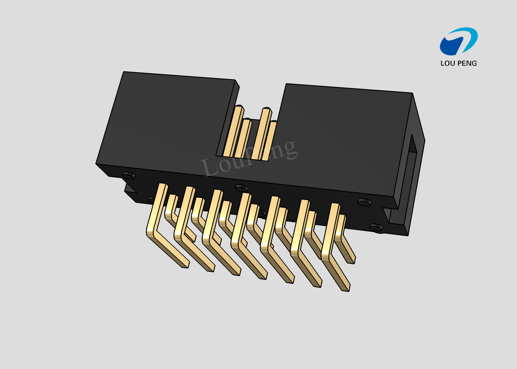 IDC Header connector, PCB Mount Receptacle, Board-to-Board, 2x7 Position, 2.0mm Pitch, Gold Flash, Right angle，DIP